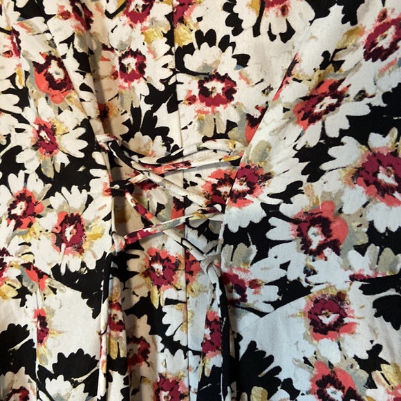 Floral Mini Dress Button Up with Lace Up Back - Picture 4 of 5